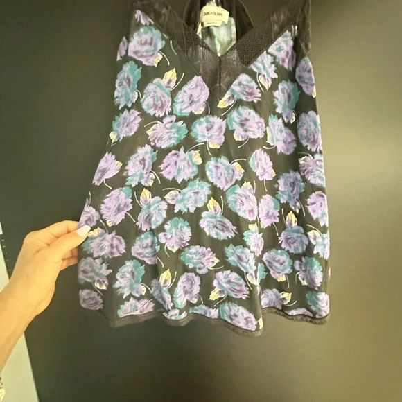 Zadig & Voltaire Black and Purple Floral Camisole - Picture 4 of 6